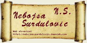 Nebojša Surdulović vizit kartica